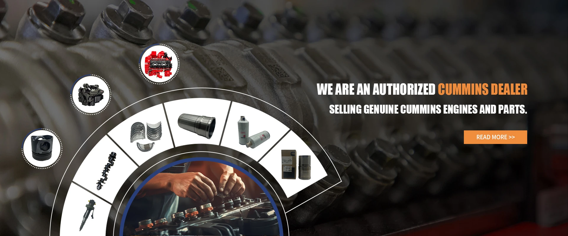 Cummins engine parts products display -Fleetguard Filters, Cummins fuel injector, Cummins fuel pump for B2B wholesale